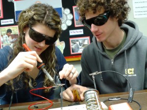 soldering in our Technology lab class... woop woop :)