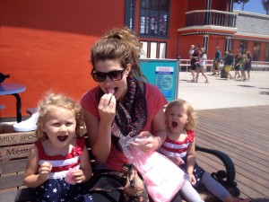 First time eating cotton candy... they loved it of course!