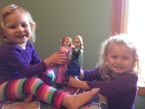 Auntie Helen got the girls a couple disney dolls, they have been a hit!